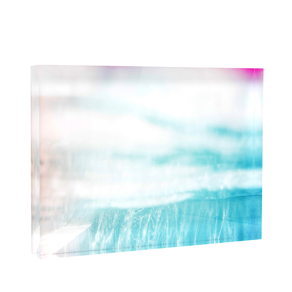 Lucite Block : Pop of Pink Poolscape
